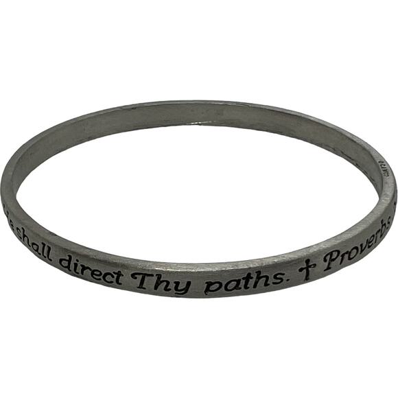 Proverbs 3:6 Inspirational Bangle Bracelet - Picture 5 of 7